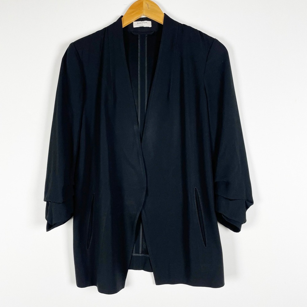 Babaton Aritzia Power Hip Open Front Blazer Jacket Solid Black 4